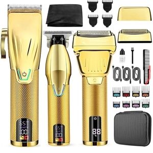 Gold Professional Hair Clipper Set 3 In 1